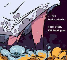 anthro biped black_background brown_body brown_fur clothed clothing dialogue elemental_manipulation female flower flower_field fur ice_manipulation offscreen_character plant plantigrade side_view simple_background snowgrave solo text qwizibo deltarune undertale_(series) noelle_holiday deer mammal new_world_deer 2025 digital_drawing_(artwork) digital_media_(artwork) english_text hi_res