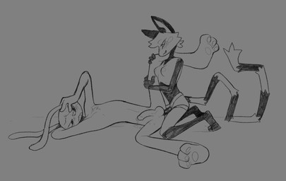 anal anal_penetration anthro ball_jointed_doll balls blush blush_lines bodily_fluids breasts canon_x_oc cheek_spots cheek_tuft chest_tuft dildo doll doll_joints dominant dominant_female duo erection facial_tuft female female_penetrating female_penetrating_male genital_fluids genitals hand_behind_head hand_on_head hands_on_leg head_tuft humanoid_genitalia humanoid_penis leg_glider_position leg_over_shoulder long_ears long_tail male male/female male_penetrated nipples nude nude_anthro object_in_ass pawpads pegging penetration penis plantigrade precum precum_string raised_leg raised_leg_grab sex sex_toy sex_toy_in_ass sex_toy_insertion simple_background skinny_female skinny_male strapon submissive submissive_male tail teeth toony toying_partner tuft gryphsins glitch_productions the_amazing_digital_circus jax_(tadc) animate_inanimate lagomorph leporid living_doll mammal rabbit hi_res sketch