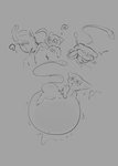 belly big_belly female feral male oral_vore swallowing trainer vore badartist nintendo pokemon generation_1_pokemon human legendary_pokemon mammal mew_(pokemon) pokemon_(species) comic hi_res monochrome