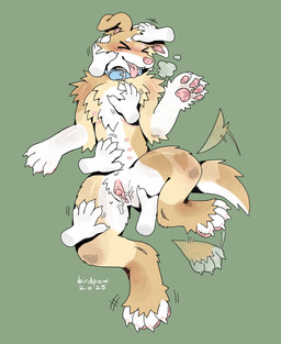 8_nipples >_< andromorph andromorph_anthro anthro arm_tuft belly_nipples big_clitoris blue_collar blush bodily_fluids breath brown_body brown_fur brown_tail button_ears cheek_tuft chest_tuft claws clitoris collar collar_only countershade_face countershade_torso countershading disembodied_hand elbow_tuft eyes_closed facial_tuft feet floppy_ears fur genital_fluids genitals gloves_(marking) green_background group hand_on_another's_belly hand_on_another's_chest hand_on_another's_head hand_on_another's_leg hand_on_belly hand_on_cheek hand_on_head hand_on_leg handpaw hindpaw humanoid_genitalia humanoid_vulva intersex intersex_anthro markings mastectomy_scar mottled mottled_inner_ear mottled_nose mottled_pawpads multi_nipple nipples nude nude_andromorph nude_anthro pawpads paws petting pink_clitoris pink_inner_ear pink_nipples pink_pawpads pink_scar pink_vulva scar shoulder_tuft simple_background solo_focus tail tail_motion tailwag tan_body tan_fur tan_tail teeth text tongue tongue_out tuft vaginal_fluids visibly_trans vulva white_body white_claws white_countershading white_fur white_hands white_tail white_text birdpaw_(artist) canid canine canis domestic_dog mammal 2025 dated digital_drawing_(artwork) digital_media_(artwork) full-length_portrait hi_res portrait trans_(lore) trans_man_(lore)