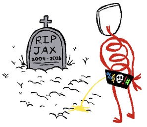 bodily_fluids caine_censorship censor_bar cross date earth female genital_fluids mask peeing peeing_on_grave peeing_on_ground planet rest_in_peace simple_background solo standing tombstone urine urine_on_ground white_background originofwest glitch_productions the_amazing_digital_circus gangle_(tadc) animate_inanimate humanoid living_mask