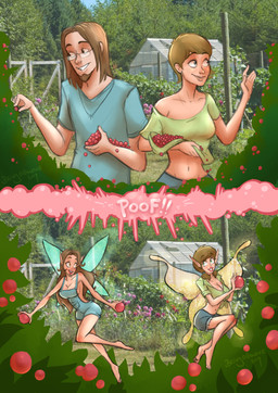 beard before_and_after berry blonde_hair breast_growth breasts day duo eyewear facial_hair female food fruit gender_transformation glasses growth hair human_to_humanoid male mtf_transformation not_furry outside photo_background plant shrinking size_transformation smile species_transformation transformation wing_growth wings beingobscene fairy human humanoid mammal winged_humanoid 2019 absurd_res hi_res photography_(artwork)