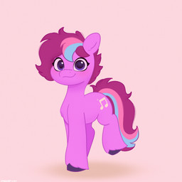 blue_mane blue_tail blush chest_tuft closed_smile cutie_mark eyelashes feathering female feral fur hooves light long_tail looking_at_viewer mane mouth_closed multicolored_mane multicolored_tail pink_mane pink_tail purple_body purple_eyes purple_fur purple_hooves purple_mane purple_tail quadruped short_mane simple_background smile smiling_at_viewer solo tail tan_background tuft unguligrade walking starburst_uwu hasbro my_little_pony fan_character sweet_vibes earth_pony equid equine horse mammal pony 1:1 2025 absurd_res colored digital_drawing_(artwork) digital_media_(artwork) english_description hi_res lighting shaded