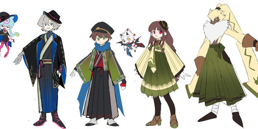 anthro asian_clothing brown_hair clothing east_asian_clothing female fur grey_hair group hair hat headgear headwear japanese_clothing kimono long_ears male tentacles white_body yellow_body yellow_fur baby999 bandai_namco digimon digimon_ghost_game hiro_amanokawa kiyoshiro_higashimitarai ruri_tsukiyono digimon_(species) gammamon human humanoid jellymon mammal scalie symbareangoramon hi_res