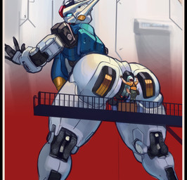 5_fingers air_vent antennae_(anatomy) anus armor big_breasts big_butt big_penis blue_anus blue_breasts blue_torso blue_vulva bodily_fluids breasts butt clothed clothed_male clothing doggystyle facility female fingers from_behind_position genital_fluids genitals glistening glistening_body glowing glowing_eyes green_eyes hands_on_wall huge_penis human_penetrating_female human_penetrating_robot hyper hyper_genitalia hyper_penis larger_female leaning leaning_forward machine maintenance male male_rimming_female mecha nipples not_furry nude nude_female penetration penis repairman rimming_female rimming_while_penetrated robotic_arm robotic_hands robotic_leg robotic_limb sagging_breasts sex size_difference smaller_male thick_thighs thrusters turning_around vaginal vaginal_fluids vaginal_penetration vulva white_body wide_hips yellow_nipples specter_l gundam mobile_suit_gundam mobile_suit_gundam_the_witch_from_mercury gundam_aerial human living_machine mammal mobile_suit robot absurd_res hi_res