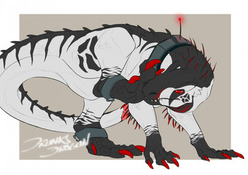 ambiguous_gender feral intersex intersex/intersex solo drunksdragon dinosaur prehistoric_species reptile scalie hi_res