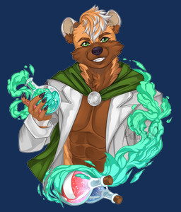 alchemist anthro brown_body brown_fur cloak clothed clothing countershading fur green_eyes hair highlights_(coloring) looking_at_viewer male open_clothing open_shirt open_topwear potion reverse_countershading shirt simple_background smile solo tan_body tan_fur tan_hair teeth text topwear transparent_background white_highlights ellissg rich_the_otter mammal mustelid otter absurd_res alpha_channel half-length_portrait hi_res portrait signature url