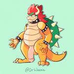 anthro balls flaccid genitals humanoid_genitalia humanoid_penis male penis simple_background solo spikes videos_or_whatever mario_bros nintendo bowser koopa scalie 1:1 2019 digital_drawing_(artwork) digital_media_(artwork) hi_res