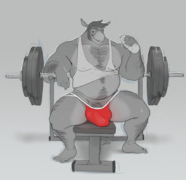 5_fingers 5_toes anthro arm_hair barazoku barbell beak belly belly_hair bench big_bulge biped body_hair bottle bulge chest_hair clothed clothed_anthro clothed_male clothing container detailed_bulge eyebrows feet fingers front_view genital_outline genitals grey_background hair hairy holding_bottle holding_container holding_object humanoid_feet humanoid_hands jockstrap leg_hair male male_anthro manly musclegut muscular muscular_anthro muscular_male navel nipples on_bench open_beak open_mouth open_smile pantsless pantsless_anthro pantsless_male pecs penis penis_base penis_outline plantigrade red_clothing red_jockstrap red_underwear shirt simple_background sitting sitting_on_bench smile solo tank_top toes topwear underwear weight_bench weight_rack weights suck_mcjones european_mythology greek_mythology mythology falcon_mccooper_(character) avian hippogriff mythological_avian mythological_creature 2018 digital_drawing_(artwork) digital_media_(artwork) full-length_portrait greyscale monochrome portrait signature spot_color
