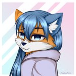 anthro blue_hair clothed clothing female hair solo sh11ru asian_mythology east_asian_mythology japanese_mythology mythology kitsuneko kris_snow bakeneko canid canine felid feline fox hybrid mammal yokai 1:1 absurd_res hi_res