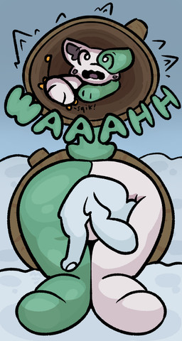ambiguous_gender anal anal_vore anthro backsack balls butt duo female feral genitals presenting shocked stuck unwilling_pred vore conditional_dnp muneamp dyson_(muneamp) avali goo_creature mammal mustelid musteline stoat true_musteline weasel hi_res trans_(lore) trans_woman_(lore)