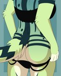 anthro bounce bouncing_butt butt butt_jiggle clothing female fluffy harness jiggling long_tail panties solo stripes tail underwear antoszowa species_request 4:5 absurd_res animated hi_res shaded short_playtime