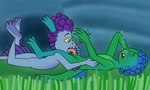 blue_blush blush bubble duo eyes_closed fellatio grass hand_on_face lying male male/male nude on_back on_front open_mouth oral penile plant sex tongue underwater water young young_male aaron_amethyst disney luca_(pixar) pixar alberto_scorfano luca_paguro sea_monster absurd_res hi_res