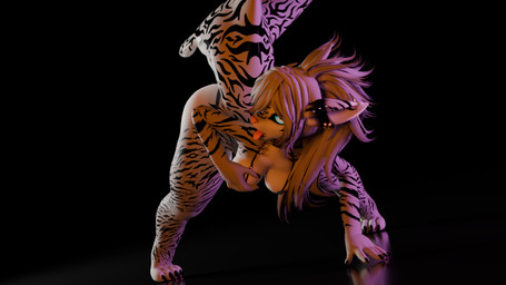 anthro female solo akaiii aquatic felid fish hybrid mammal pantherine requiem_shark shark tiger tiger_shark 16:9 3d_(artwork) digital_media_(artwork) hi_res tagme widescreen