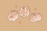 ambiguous_gender feral group hair hair_bun tan_body trio yakkotsuki lagomorph leporid mammal rabbit 3:2 hi_res