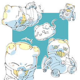 anthro blush blush_stickers flying grin jet_pack male pushbutton smile solo text natitititixx bandai_namco digimon digimon_ghost_game digimon_(species) espimon goo_creature mammal mouse murid murine rodent 1:1 japanese_text