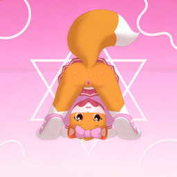 ass_up big_tail bottomwear bow_ribbon clothing female genitals pleated_skirt skirt smile solo tail vulva unknown_artist humanoid mammal rodent sciurid hi_res