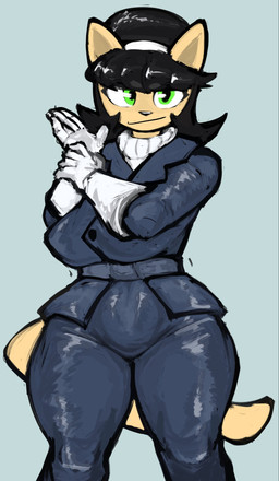 accessory anthro black_hair clothing female gloves green_eyes hair hair_accessory hairband handwear jacket leather leather_clothing leather_jacket leather_topwear looking_at_viewer pose smile solo standing sweater tan_body thick_thighs topwear turtleneck holinka4ever nickelodeon t.u.f.f._puppy kitty_katswell domestic_cat felid feline felis mammal 2026 colored colored_sketch hi_res portrait shaded sketch three-quarter_portrait
