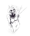 anthro bone breasts claws creepy exposed_bone featureless_breasts female hair horror_(theme) long_claws long_hair rib_cage scary skeleton skull solo supernatural wide_hips mikelocesterlanders canid canine ghost mammal monster spirit black_and_white hi_res monochrome sketch