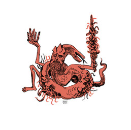 brown_body male scales simple_background solo text white_background beidak elden_ring fromsoftware rykard_(elden_ring) eldritch_abomination 2022 absurd_res artist_name dated digital_drawing_(artwork) digital_media_(artwork) english_text handwritten_text hi_res monochrome restricted_palette