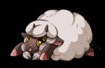 braided_hair daww fur hair happy horn looking_at_viewer lying on_front on_ground side_braid simple_background solo tongue tongue_out transparent_background wool_(fur) falseprophetx nintendo pokemon bovid caprine generation_8_pokemon mammal pokemon_(species) wooloo alpha_channel