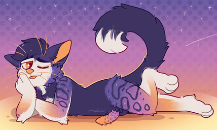 animal_genitalia animal_penis dotted_background feline_genitalia feline_penis feral fur genitals halftone_background lined male one_eye_closed pattern_background penile_spines penis presenting presenting_penis purple_body purple_fur semi-anthro simple_background solo stippling tail tongue tongue_out whiskers white_body white_fur wink crownedvictory domestic_cat felid feline felis mammal 2020 halftone hi_res