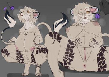 anthro anus areola big_breasts breasts female fur genitals grey_background hypnosis mind_control nipples nude simple_background tail thick_thighs vulva lvlirror dipodid jerboa mammal rodent 2025 absurd_res hi_res