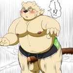 anthro attack ballbusting belly blush boxer_briefs bulge clothing cock_and_ball_torture crotch_attack eyewear fur genital_torture glasses male navel nipples overweight overweight_male pain pecs solo stick underwear white_body white_fur aosano_tenpura lifewonders tokyo_afterschool_summoners leib_(tas) bear mammal polar_bear ursine 1:1 hi_res