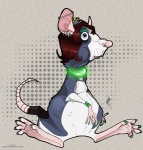 cigarette countershading ear_piercing female piercing solo tail text ziggy_(artist) mammal murid murine rat rodent 2009 url