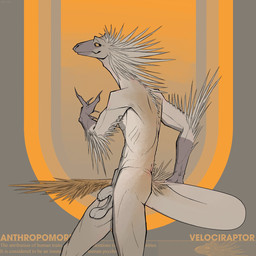 abs anthro arm_tuft athletic athletic_male balls bouncing_balls brown_arms brown_balls brown_body brown_feathers brown_penis claws feather_hair feather_tuft feathers finger_claws flaccid foreskin genitals glans humanoid_genitalia humanoid_penis looking_at_viewer looking_back male nude nude_male penis pose pseudo_hair pupils saggy_balls simple_background slit_pupils smile snout solo tail tail_feathers tan_body text tuft unretracted_foreskin yellow_eyes bullchicken dinosaur dromaeosaurid prehistoric_species reptile saurischian scalie theropod velociraptor 1:1 colored english_text flat_colors hi_res pinup portrait three-quarter_portrait