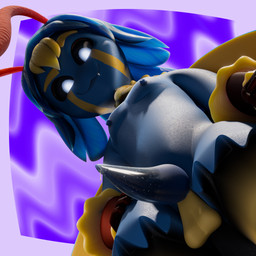 anthro blue_body blue_fur blue_hair bodily_fluids breasts dripping exoskeleton eyebrows first_person_view fur genital_fluids genitals glowing glowing_eyes gynomorph hair hand_on_hip intersex looking_at_viewer looking_down looking_down_at_viewer low-angle_view penis precum precum_drip raised_eyebrow saliva saliva_on_penis small_breasts smile smiling_at_viewer smirk smirking_at_viewer solo standing submissive submissive_pov yellow_body yellow_fur fiopon mollis arthropod insect lepidopteran moth 1:1 3d_(artwork) absurd_res blender_(artwork) blender_cycles_(artwork) digital_media_(artwork) hi_res