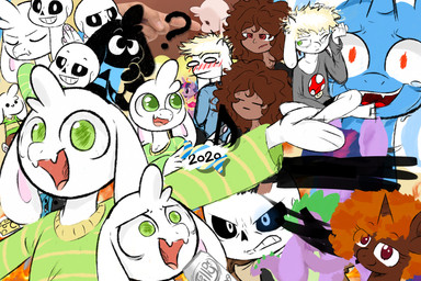 adolescent angry anthro autumn_(hopefulsparks) black_bar black_clothing black_shirt black_topwear black_underwear blue_clothing blue_shirt blue_topwear blush bodily_fluids bone boop censor_bar censored_face cheese cheese_wedge clothing crying dairy_products female feral fire food glowing glowing_eyes grey_clothing grey_shirt grey_topwear group holding_object holding_plushie horn hug hugging_another logo male nose_boop pattern_background pattern_clothing pattern_topwear pawpads paws plushie question_mark shirt simple_background skeleton striped_background striped_clothing striped_topwear stripes sweater tears thinking topwear underwear wings young hopefulsparks dr_pepper friendship_is_magic game_and_watch hasbro my_little_pony mythology undertaking_(hopefulsparks) undertale undertale_(series) asriel_dreemurr frisk_(undertale) queen_chrysalis_(mlp) sans_(undertale) spike_(mlp) trixie_(mlp) twilight_sparkle_(mlp) boss_monster_(undertale) bovid caprine equid equine goat horse human mammal monster mythological_creature mythological_equine pony unicorn winged_unicorn collage_(artwork) hi_res