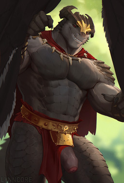 5_fingers abs anthro armor aroused barazoku barbarian barbarian_outfit biceps big_muscles big_penis biped bodily_fluids bone bone_necklace bottomwear bottomwear_aside bracers brown_body brown_penis brown_scales cape claws clothed clothing clothing_aside day facial_piercing fangs fingers foreskin genital_fluids genitals glans gold_(metal) grin grinning_at_viewer half-erect head_crest headpiece horn huge_muscles humanoid_genitalia humanoid_penis ineffective_clothing ineffective_loincloth inside jewelry loincloth loincloth_aside looking_at_viewer male male_anthro mostly_nude mostly_nude_anthro mostly_nude_male muscular muscular_anthro muscular_arms muscular_legs muscular_male muscular_thighs nature nature_background navel necklace partially_clothed partially_retracted_foreskin pecs penis piercing pink_glans precum red_cape red_clothing red_eyes ridged_penis ridges scales smile smiling_at_viewer smirk smirking_at_viewer solo standing tail teeth tent thick_arms thick_neck thick_penis thick_thighs tight_foreskin tribal urethra vein veiny_penis lynncore dungeons_and_dragons hasbro wizards_of_the_coast drogoroth dragonborn_(dnd) scalie hi_res