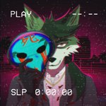 1980s_theme blood bodily_fluids creepy_smile fur gold_(metal) gold_jewelry green_body green_fur hair jewelry male maniac mask ponytail serial_killer smile solo suit_jacket synthwave vhs_filter fenriet kudo_redfox_(character) canid canine canis fox hybrid mammal wolf 1:1 hi_res