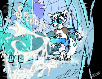 2_tails animal_genitalia animal_penis anthro arctiox(chymera_chronicles) balls blue_body blue_fur blue_penis blush bodily_fluids canine_genitalia canine_penis cave clothed clothing cum cum_puddle cumshot ejaculation folded_wings fur fur_markings genital_fluids genitals goopy handjob horn ice knot knotted_penis leg_markings male markings masturbation messy multi_tail musk musky_cum onomatopoeia pantsless penile penis saggy_balls sex shirt socks_(marking) solo sound_effects tail text thick_penis topwear uneven_balls wings blizzate blizzate_the_arctiox canid canine chimera fox mammal unknown_species