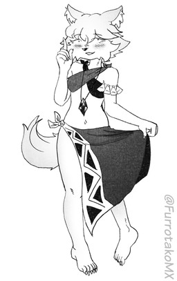 anthro barefoot bedroom_eyes blush blush_lines bottomwear breasts cheek_tuft clothing collar collarbone curly_hair facial_tuft feet female fog hair inner_ear_fluff narrowed_eyes seductive short_hair side_view skirt small_breasts smile solo tail tuft efradraws northwind northwind_(efradraws) kasni_(efradraws) canid canine canis mammal wolf absurd_res graphite_(artwork) hi_res monochrome sketch traditional_media_(artwork)