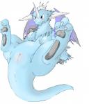 blue_eyes blush breasts female feral fur genitals non-mammal_breasts pussy solo tail wings inkcookie mythology dragon furred_dragon furred_scalie mythological_creature mythological_scalie scalie 2009