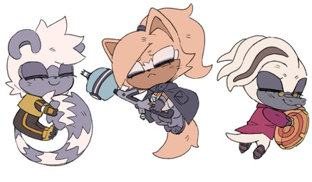 anthro beak blonde_hair brown_body chibi eyes_closed female female_anthro fur grey_body grey_fur hair hug long_tail male male_anthro ponytail simple_background tail weapon white_background white_body white_hair yellow_body igucci idw_publishing sega sonic_the_hedgehog_(comics) sonic_the_hedgehog_(idw) sonic_the_hedgehog_(series) doctor_starline tangle_the_lemur whisper_the_wolf canid canine canis lemur mammal monotreme platypus primate ring-tailed_lemur strepsirrhine wolf