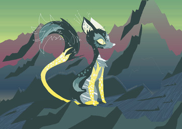 ambiguous_gender detailed_background feral fur grey_body grey_fur mountain outside solo tail teal_body teal_fur yellow_body yellow_tail naircat domestic_cat felid feline felis mammal 2017 digital_media_(artwork) microsoft_paint_(artwork)