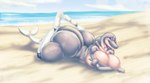 anthro beach big_breasts big_butt breasts butt female outside prosthetic prosthetic_leg prosthetic_limb prosthetic_tail sand sea seaside solo water xtrent968 winter_(dolphin_tale) cetacean dolphin mammal marine oceanic_dolphin toothed_whale 2016