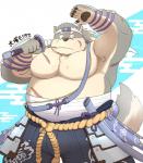 accessory anthro armguard belly clothed clothing headband male melee_weapon musclegut muscular pawpads pecs scar solo sword topless weapon beartouma_0517 lifewonders sengoku_puzzle tokyo_afterschool_summoners moritaka_(tas) canid canine canis domestic_dog mammal hi_res