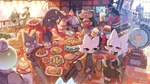 alcohol anthro beer beverage biped black_body black_eyes black_fur blush breasts cleavage clothed clothing detailed_background eating eating_food female food fur group male open_mouth open_smile orange_body purple_eyes red_body robe sitting smile white_body white_fur rikose nine_sols red_candle_games chiyou_(nine_sols) eigong_(nine_sols) fuxi_(nine_sols) goumang_(nine_sols) heng_(nine_sols) ji_(nine_sols) jiequan_(nine_sols) kuafu_(nine_sols) lady_ethereal_(nine_sols) lear_(nine_sols) nuwa_(nine_sols) shuanshuan_(nine_sols) xiaohe_(nine_sols) yanlao_(nine_sols) yi_(nine_sols) felid feline human mammal solarian hi_res