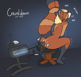 anal anal_masturbation anal_penetration anthro bdsm black_body black_fur blonde_hair blue_eyes bodily_fluids bondage bound breath clock dildo female fucking_machine fur furniture genital_fluids genitals hair humanoid_dildo machine masturbation motion_lines nude object_in_ass orange_body orange_fur penetration raised_tail rear_view saliva sex_toy sex_toy_in_ass sex_toy_insertion simple_background solo stool submissive tail tan_body tan_fur vaginal_fluids vulva feretta feretta_(character) ailurid living_machine mammal red_panda digital_media_(artwork) hi_res
