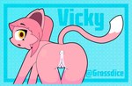 anthro anus butt female fur genitals hair pink_body pink_fur pink_hair presenting presenting_anus presenting_hindquarters presenting_pussy pussy solo grossdice vicky_(grossdice) domestic_cat felid feline felis mammal absurd_res hi_res