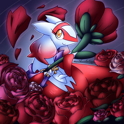 ambiguous_gender badge claws eyelashes feral flower fur gradient_hair hair holding_flower holding_object holding_rose markings multicolored_hair plant red_body red_fur red_hair red_tail red_wings rose_(flower) smile solo tail two_tone_hair white_body white_claws white_ears white_fur white_hair wings yellow_eyes motherlatias nintendo pokemon pokemon_mystery_dungeon spike_chunsoft heather_(motherlatias) generation_3_pokemon latias legendary_pokemon pokemon_(species) 1:1 2024 watermark