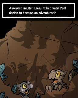 ambiguous_gender anthro biped bodily_fluids bow_(weapon) crystal duo grey_body hair holding_bow_(weapon) holding_melee_weapon holding_object holding_ranged_weapon holding_staff holding_sword holding_weapon looking_at_another melee_weapon open_mouth pupils question question_mark ranged_weapon shadow silhouette staff standing sweat sweatdrop sword tail text text_box tongue weapon white_text yellow_eyes rakkuguy coal_(rakkuguy) kobold scalie 2025 english_text hi_res female_(lore)