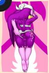 anthro anus balls beak butt clothing crossgender erection eyelashes feathers genitals gynomorph humanoid_genitalia humanoid_penis intersex kerchief looking_at_viewer looking_back panties penis penis_tuck purple_body purple_feathers solo underwear marthedog sega sonic_riders sonic_the_hedgehog_(series) wave_the_swallow avian babylonian_(sonic) bird hirundinid oscine passerine swallow_(bird) 2:3 absurd_res hi_res