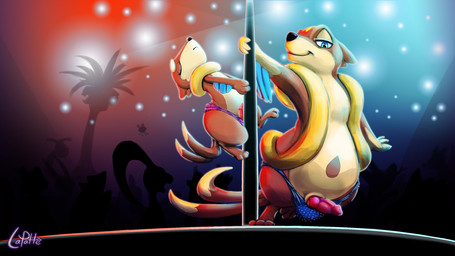 ambiguous_gender animal_genitalia balls clothing dancing duo_focus erection exhibitionism feral fur genitals group holding_fixture knot long_story looking_at_viewer male male/ambiguous neon_lights nightclub nude penis pole pole_dancing smile strip_club lapatte nintendo pokemon colton alolan_exeggutor alolan_form arthropod buizel cutiefly floatzel generation_1_pokemon generation_3_pokemon generation_4_pokemon generation_7_pokemon grovyle insect mammal pokemon_(species) regional_form_(pokemon) 16:9 2017 story story_in_description widescreen brother_(lore) brothers_(lore) sibling_(lore)