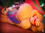 3d_(artwork) absurd_res anal anal_penetration anus balls big_butt butt candy candy_cane candy_cane_in_ass conditional_dnp crossgender dessert digital_media_(artwork) equid equine feral food ftg_crossgender fti_crossgender genitals gynomorph hasbro hi_res improvised_sex_toy intersex mammal mlp_g5 my_little_pony mythological_creature mythological_equine mythology object_in_ass pegasus penetration puffy_anus solo velvet_charm wings zipp_storm_(mlp)
