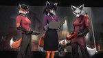 alternate_species anthro axe black_body black_fur black_hair black_nose blue_eyes blurred_background cheek_tuft clothed clothing crossgender eyewear facial_tuft female flare_gun folder fur furrification glasses gloves green_eyes group gun hair handwear headgear headset_microphone headwear marker melee_weapon orange_body orange_fur purple_clothing ranged_weapon red_clothing tuft weapon white_body white_fur writing_utensil yellow_eyes gold97fox team_fortress_2 valve alice_(gold97fox) miss_pauling_(team_fortress_2) pyro_(team_fortress_2) scout_(team_fortress_2) canid canine fox mammal red_fox true_fox 16:9 2022 3d_(artwork) 4k absurd_res digital_media_(artwork) hi_res source_filmmaker_(artwork) widescreen